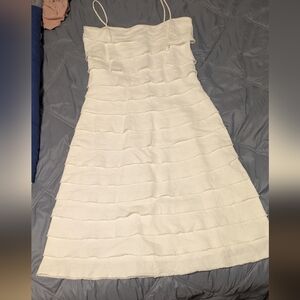 J. Crew White Ruffled/Tiered Linen Dress